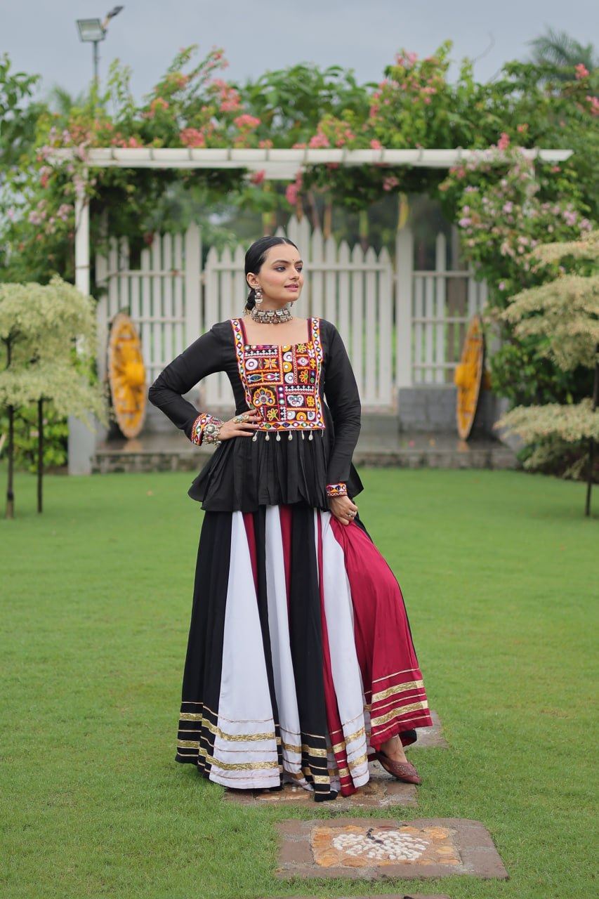 Multicolor Lehenga Choli With Attractive Gota Patti Lace