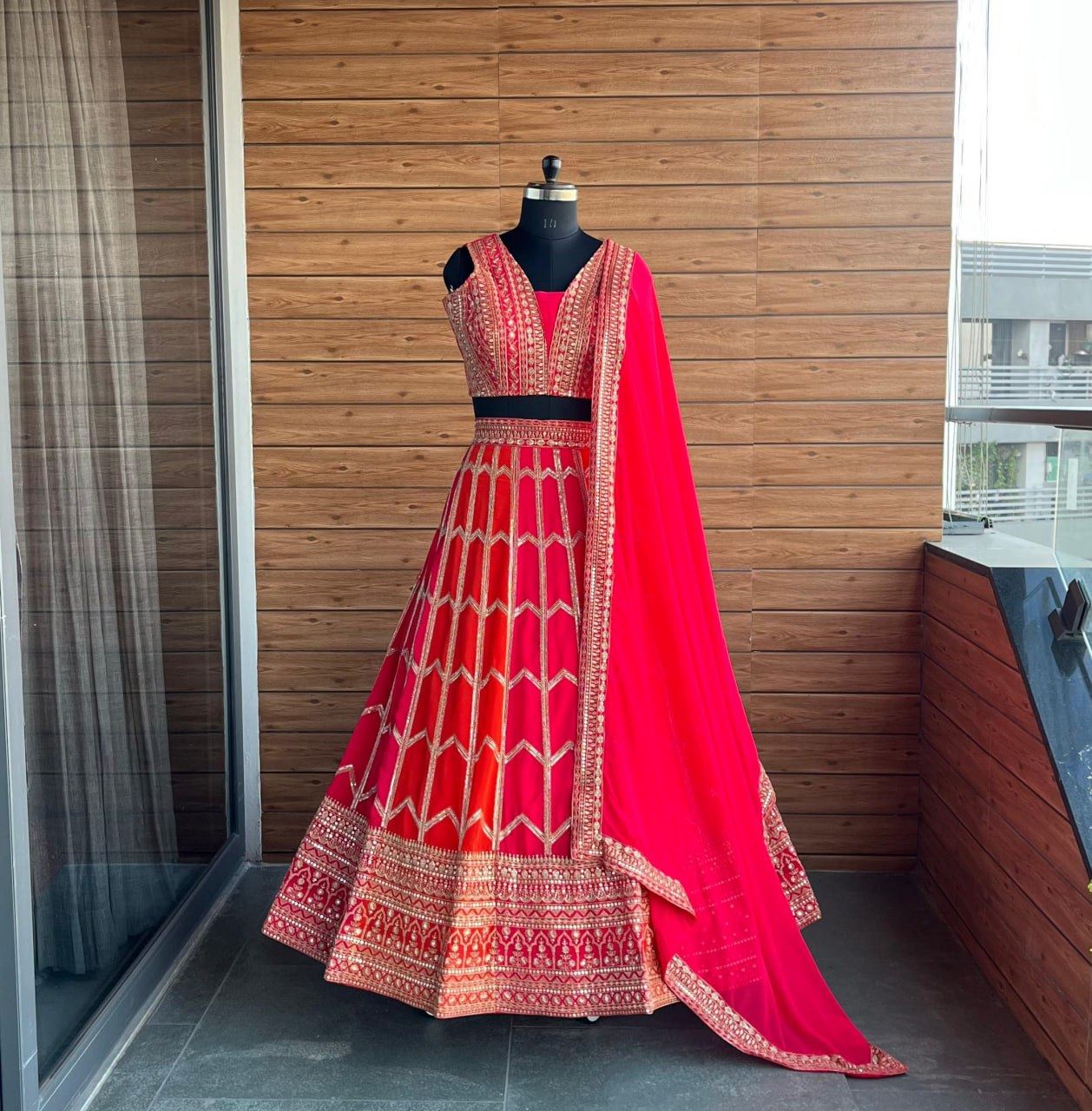 Pink Lehenga Choli With Sequins With Jari Embroidery Work