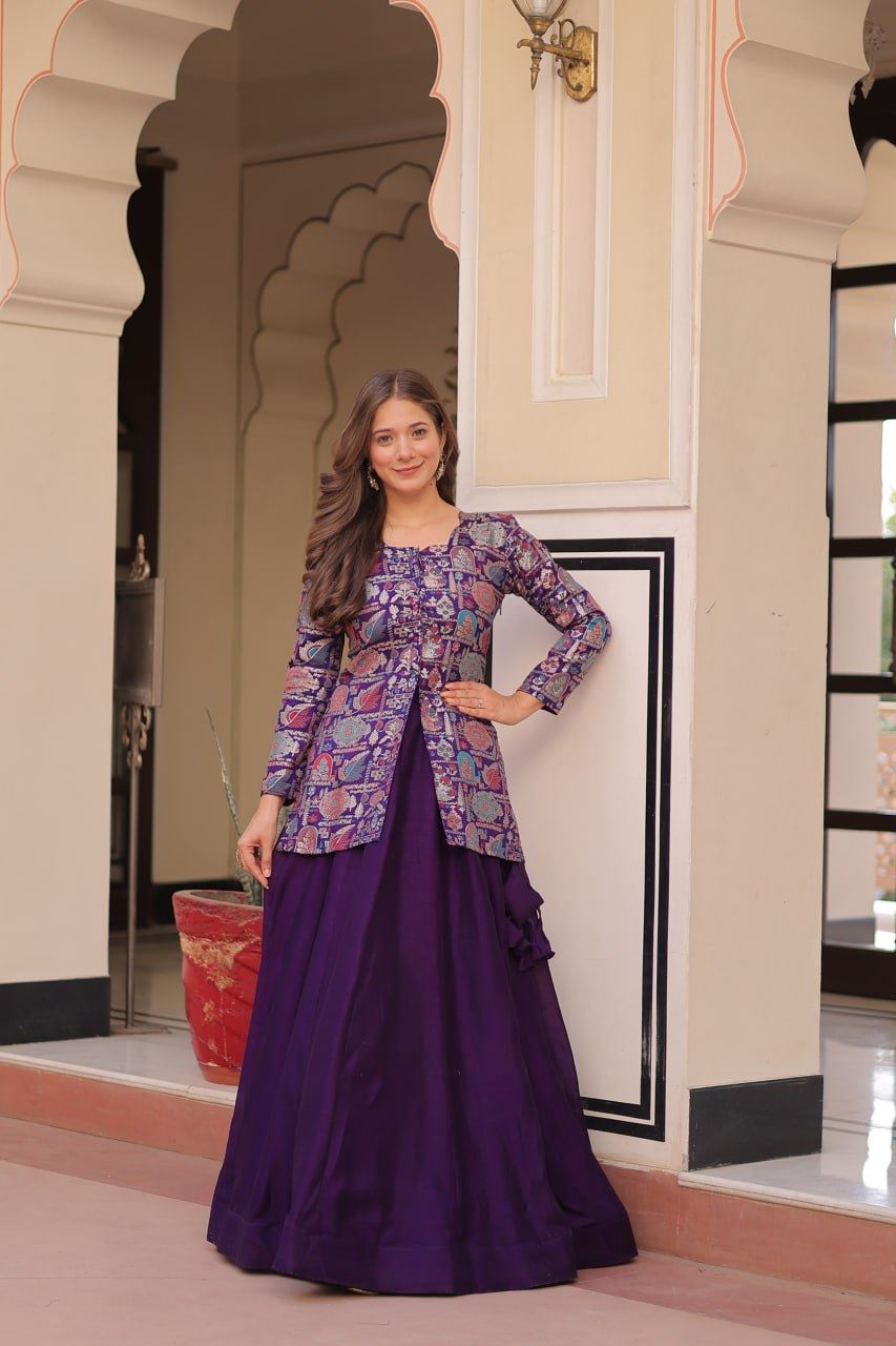 Purple Lehenga Choli With Solid