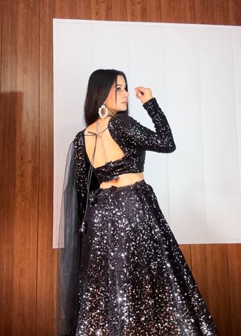 Black Lehenga Choli With Heavy Sequence Work