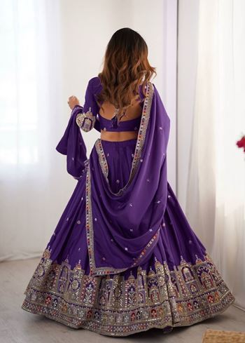 Purple Lehenga Choli With Coding Dori With Thread  Sequnce Work