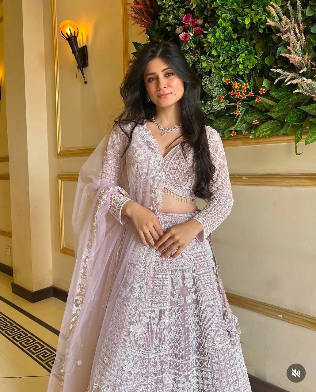 Lavender Lehenga Choli With Resham Embroidery Work  And Heavy Sequins Work