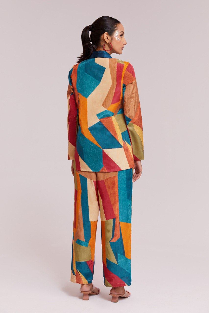 Multicolor Co-Ord Set  with Printed Work