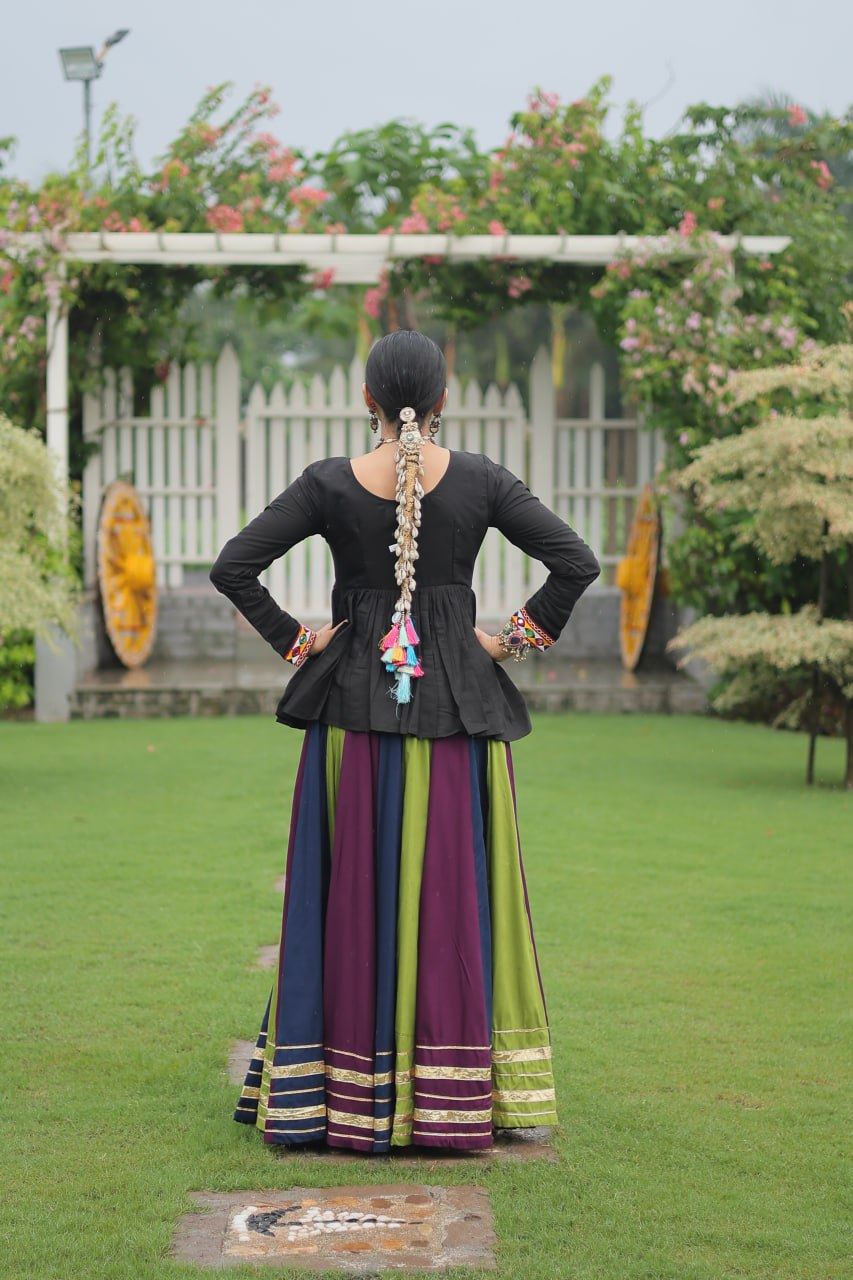 Multicolor Lehenga Choli With Attractive Gota Patti Lace