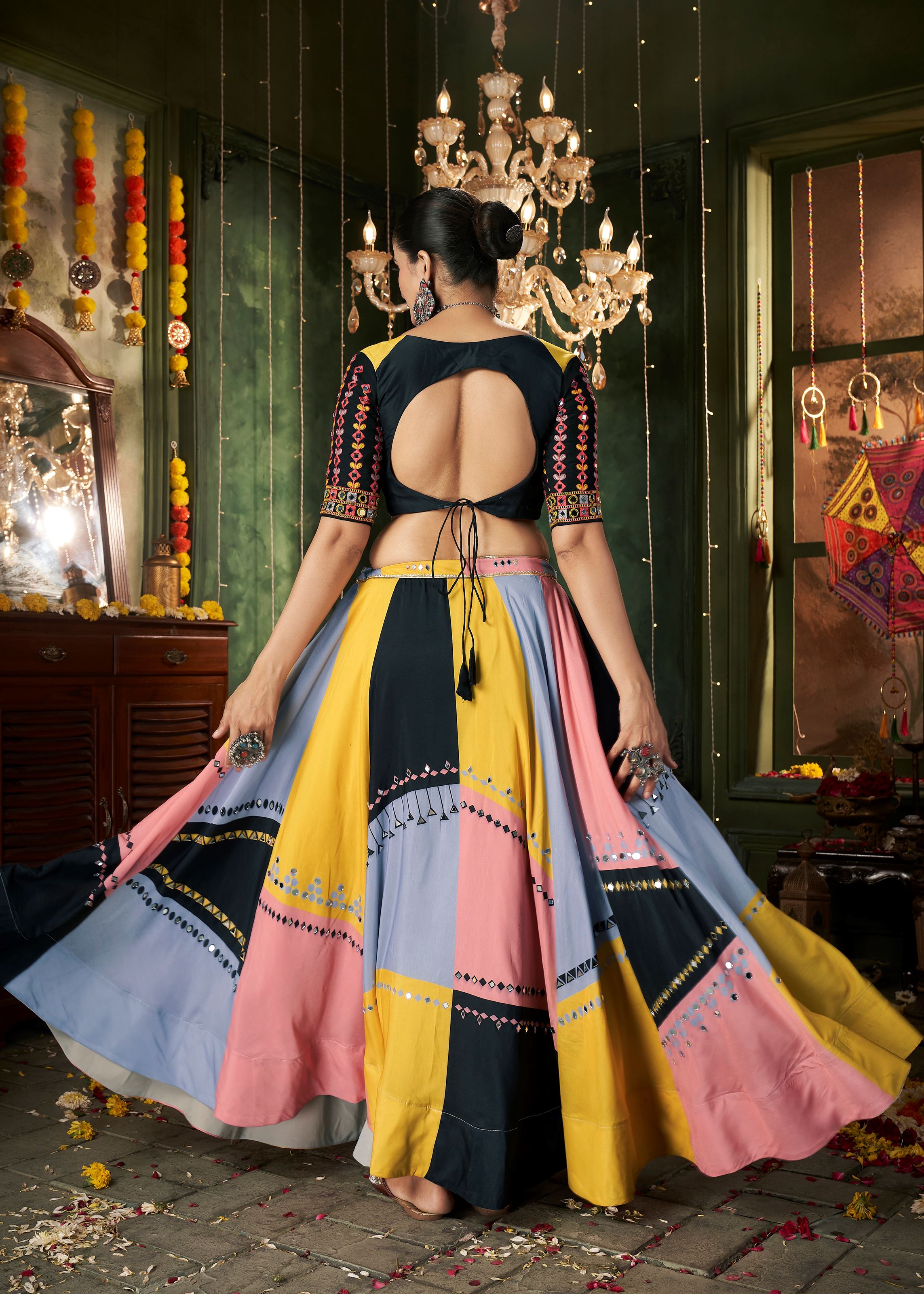 Multicolor Lehenga Choli With Printed