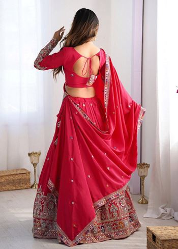 Pink Lehenga Choli With Floral Print