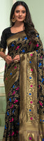 Black Banarasi Silk  Saree with Jacquard Woven Work