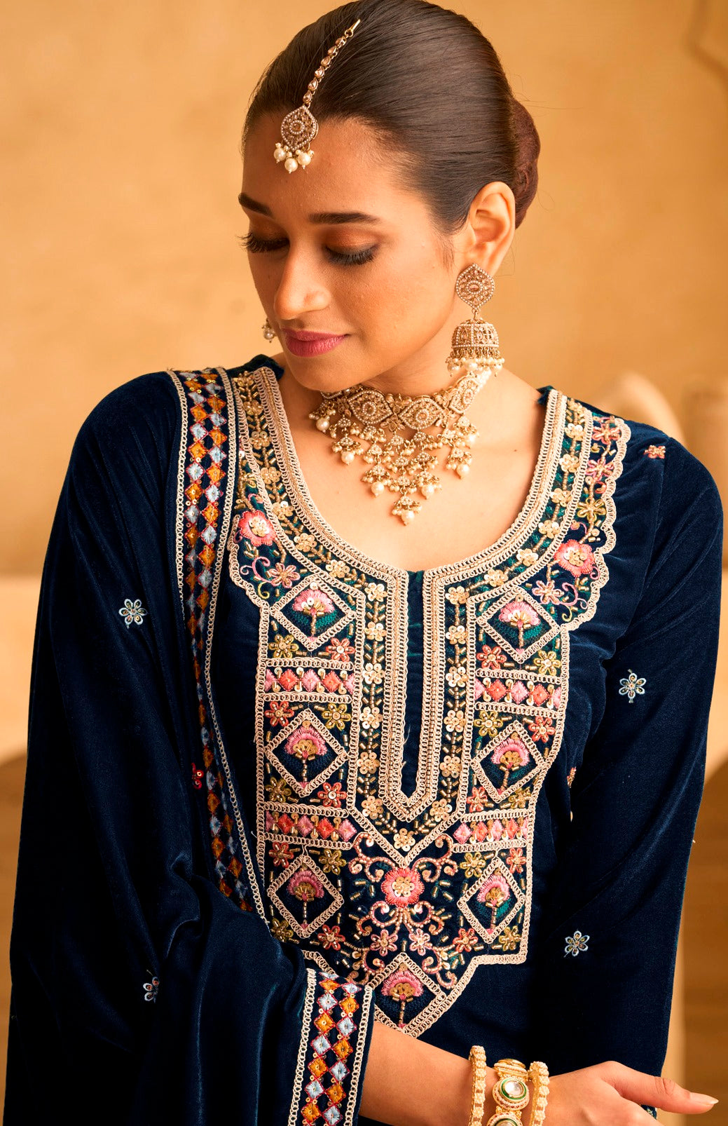 Blue Anarkali Suit With Heavy Embroidery Work