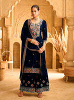 Blue Anarkali Suit With Heavy Embroidery Work