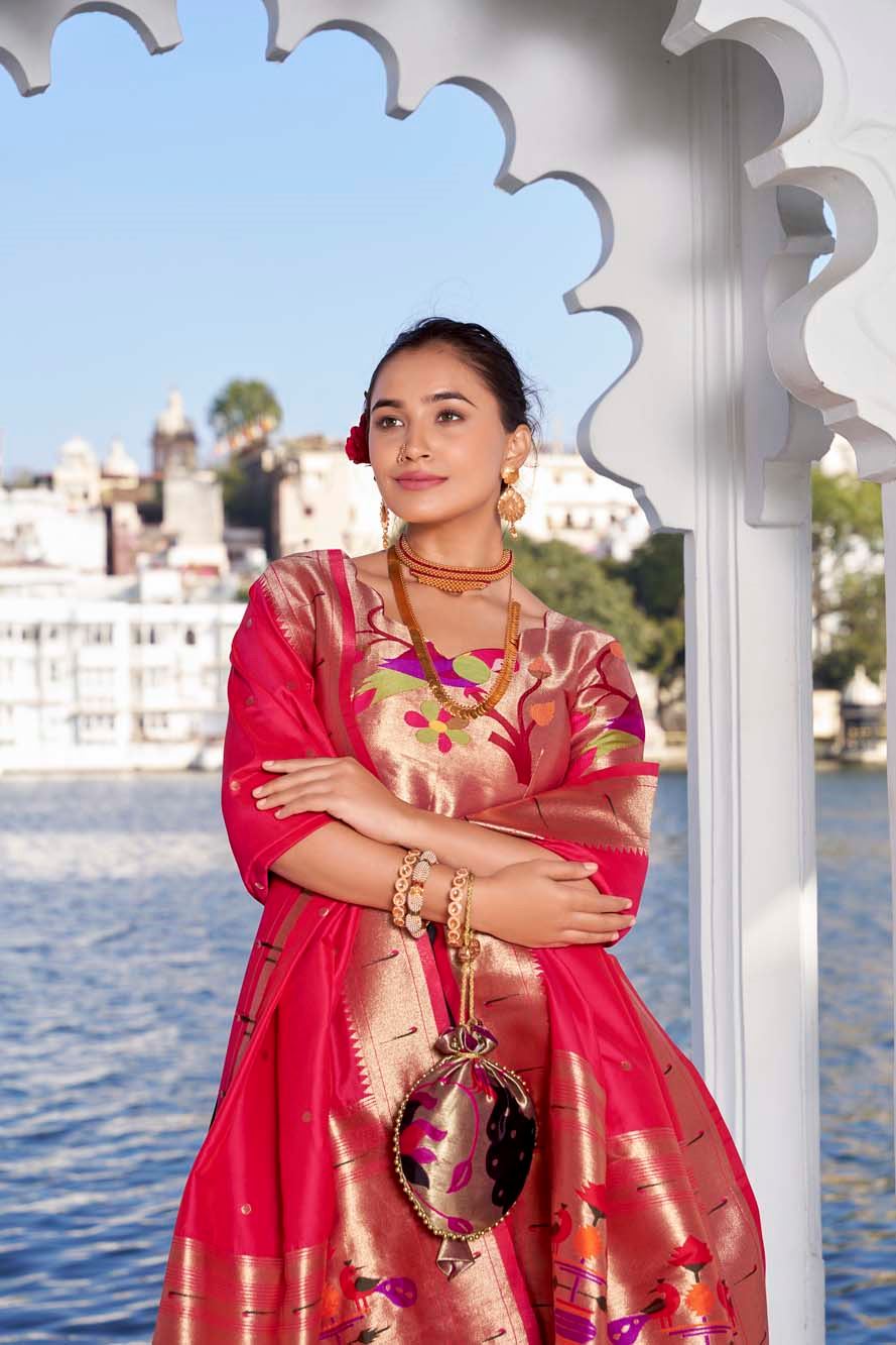 Bold In Black Jacquard Silk Paithani Lehenga With Graceful Zari Weaving