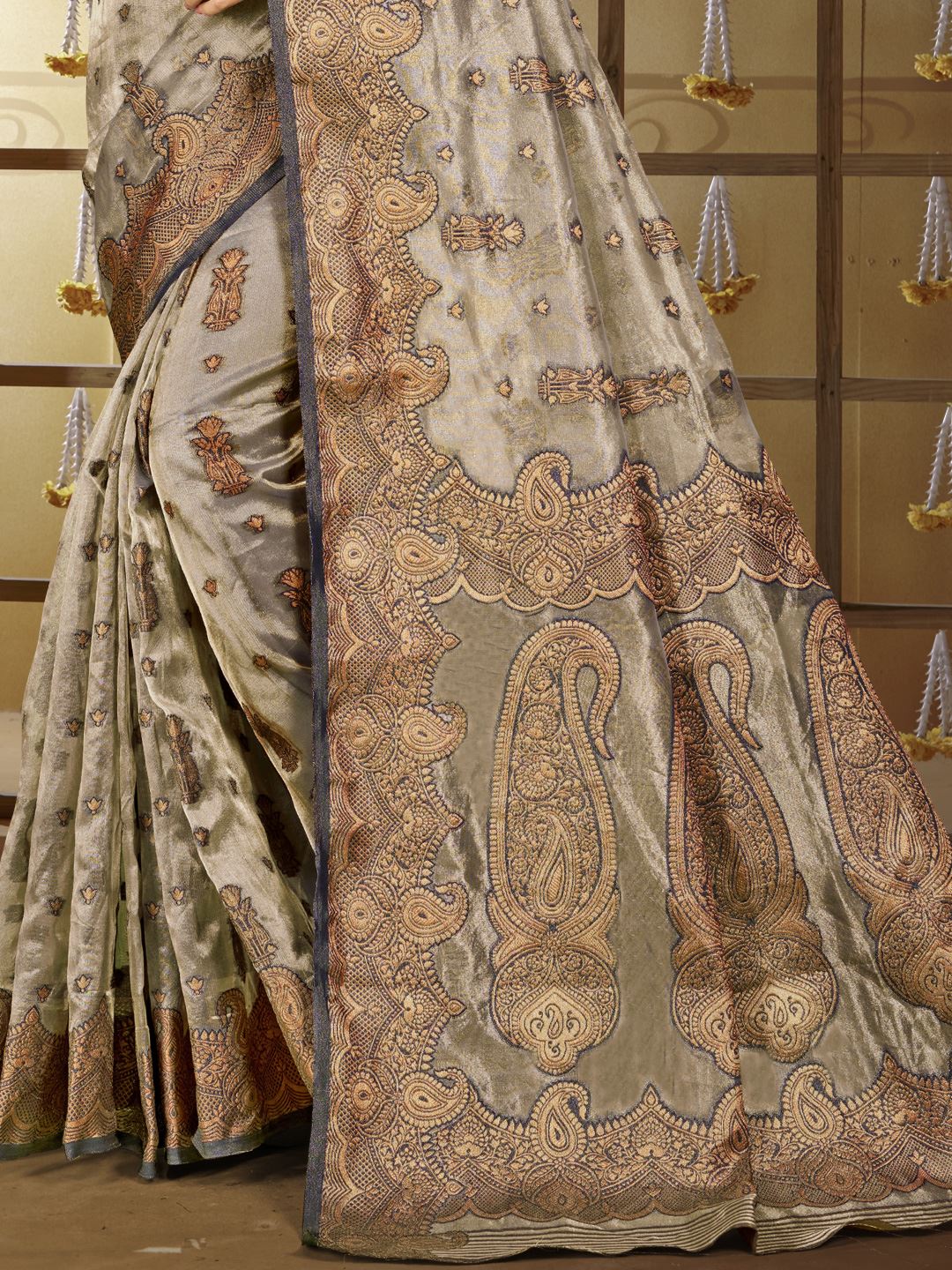 Brown Color Festive Wear Silk Saree