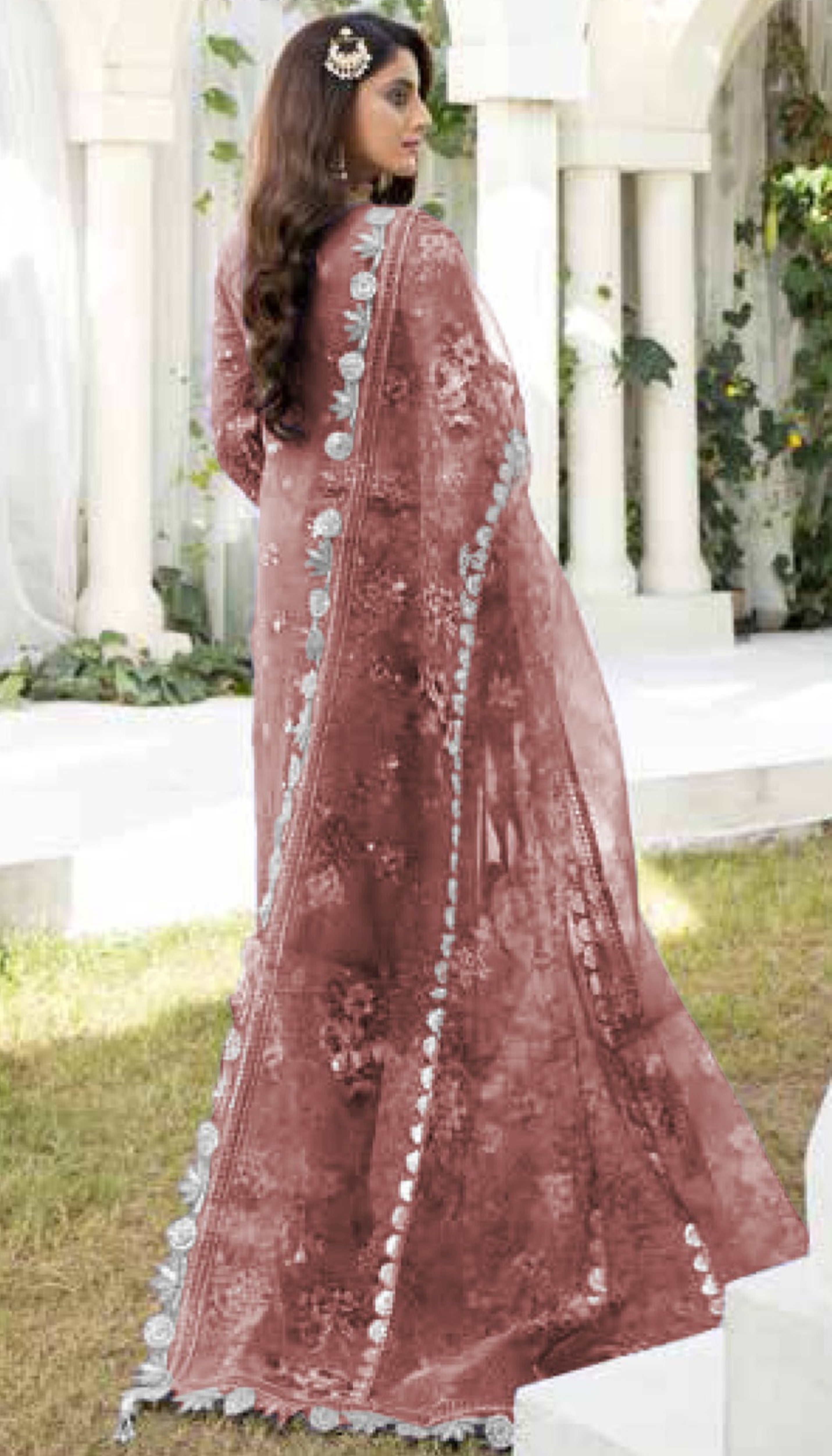 Brown Heavy Designer Suit With Heavy Embroidery Work