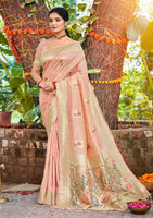 Celebratory Yellow Assam Silk Meenakari Festival Saree