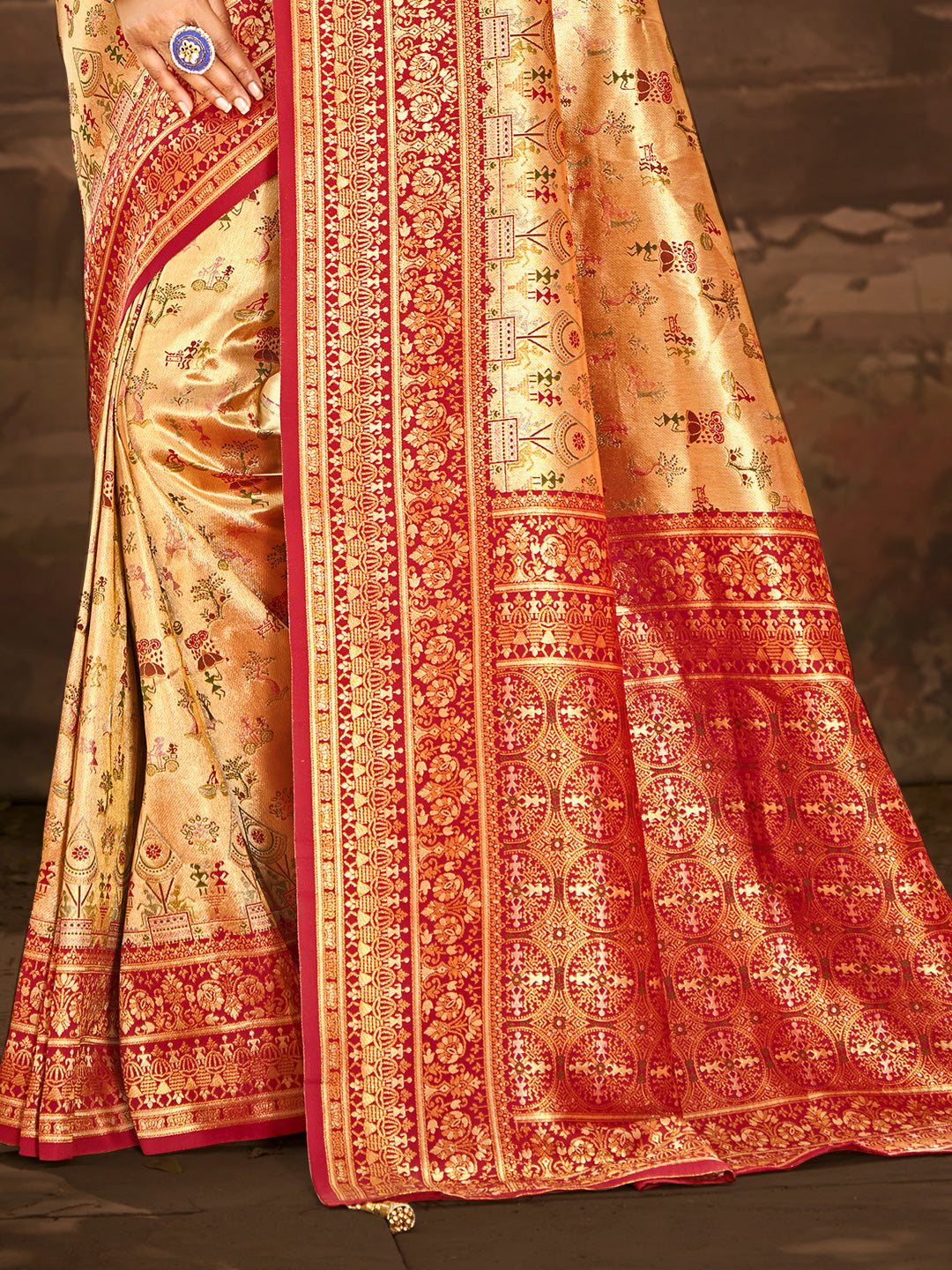 Charming Multi Color Dharmavaram Silk Festival Saree for Women