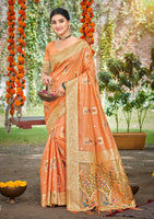 Charming Yellow Assam Silk Meenakari Festival Saree