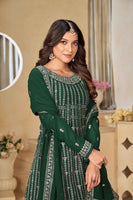 Dark-Green Salwar Kameez With Sequance Work