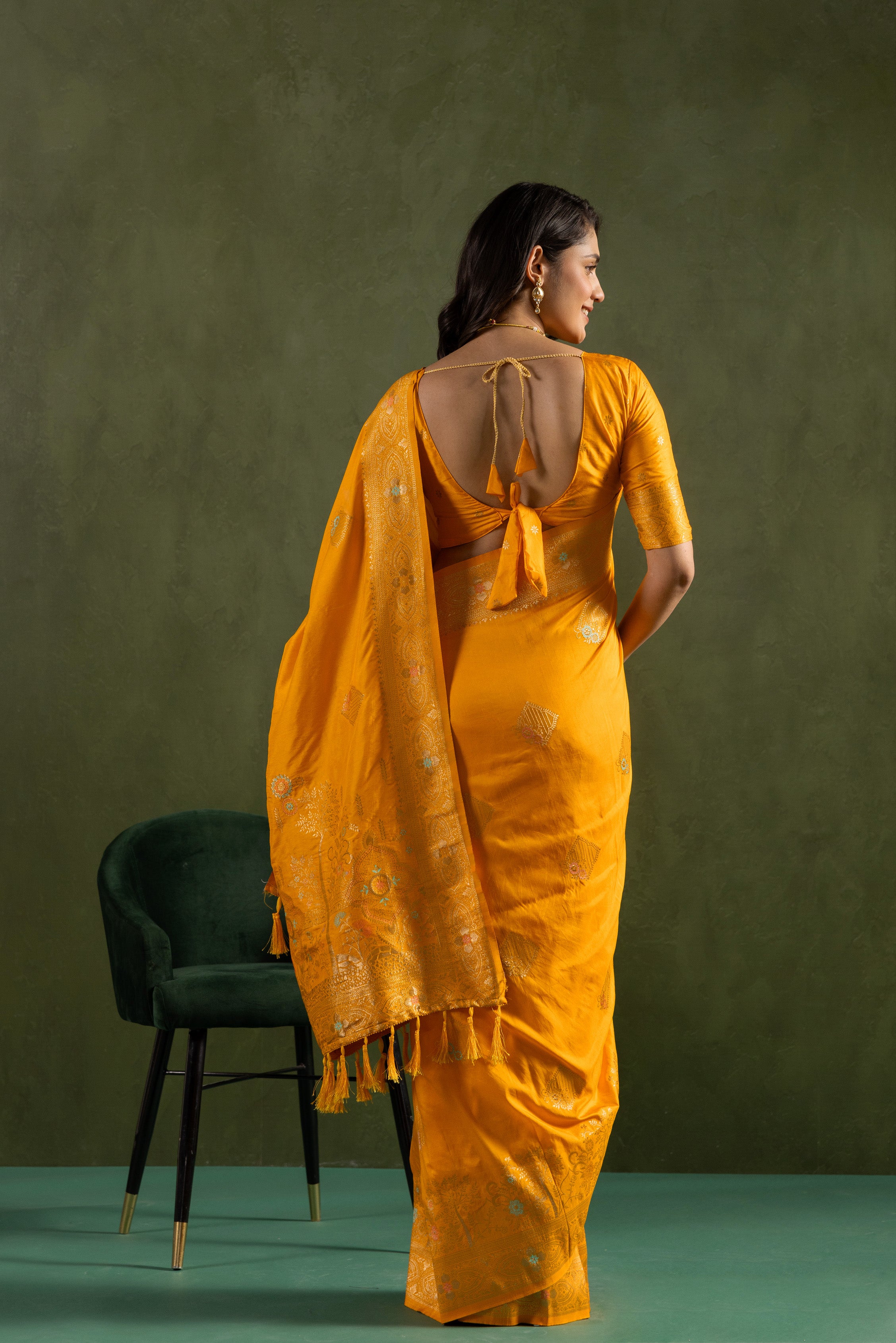 Dolla Silk Woven Jari Designer Ethnic Yellow Sophisticated Partywear Saree