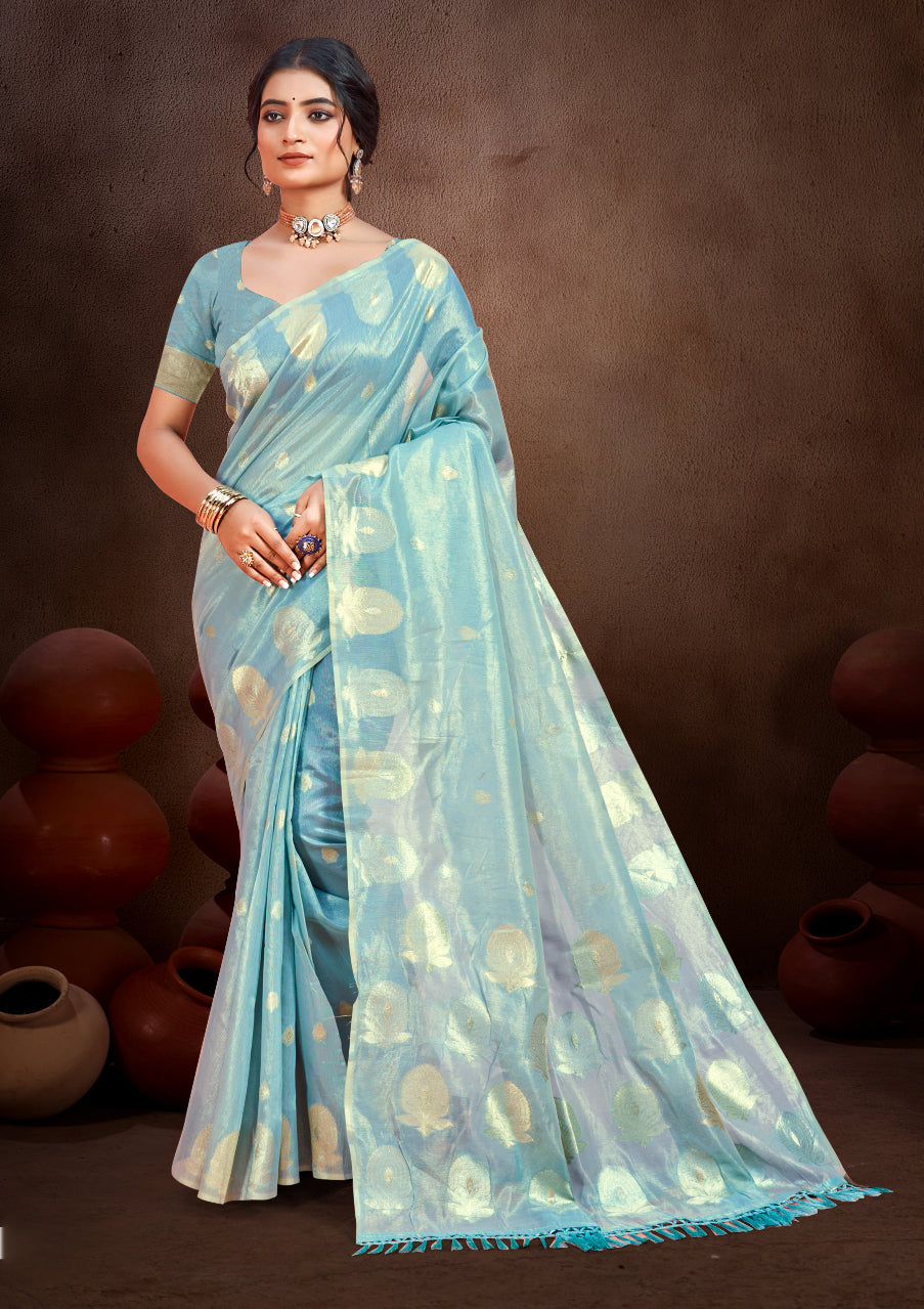Ethereal Yellow Munga kota Festival Saree for Women