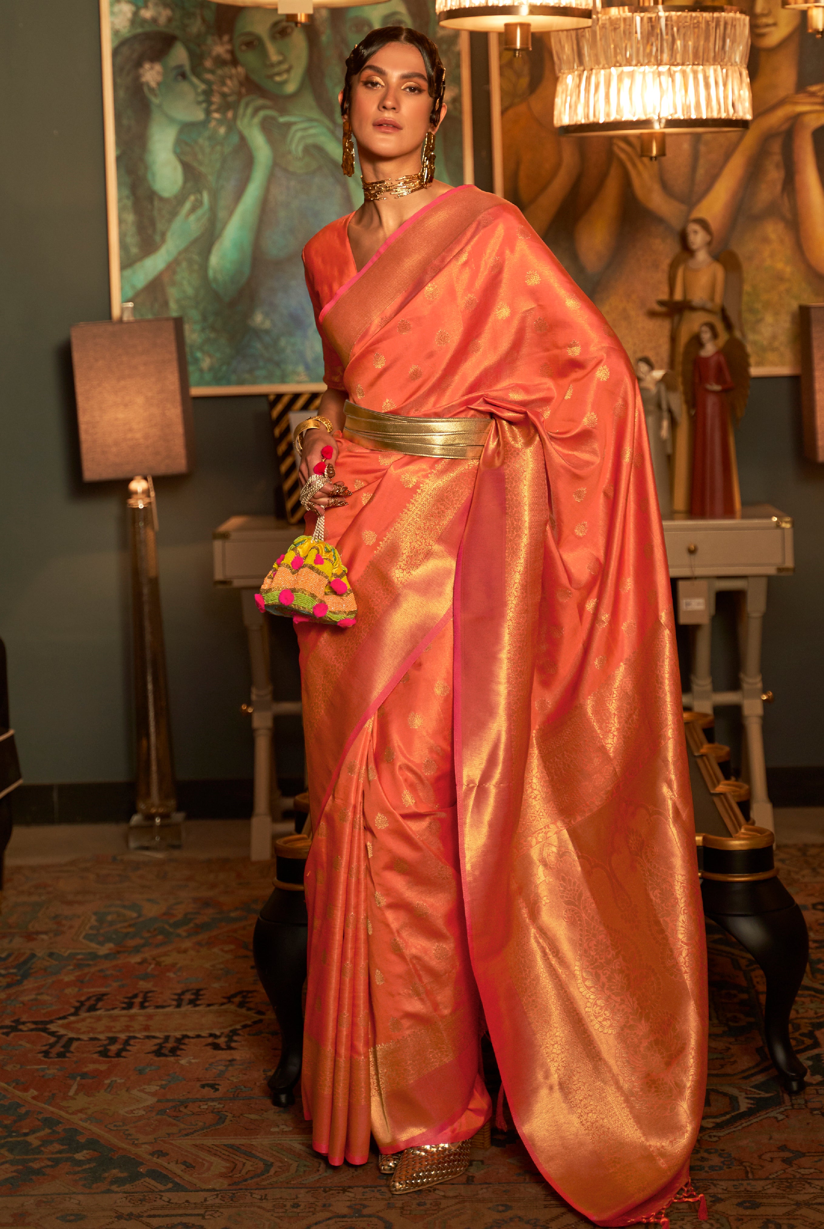 Fenta Silk Saree with  Jacquard Woven Work