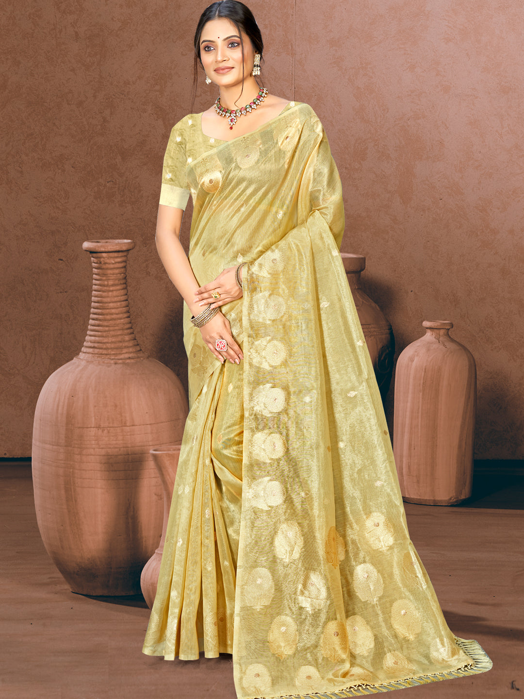 Festive Olive Green Munga kota Festival Saree for Women