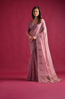 Gajri Mul Cotton Saree with Keri Pallu and Butti Weaves