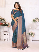 Girlie Woven Jari Designer Soft Silk Saree In Blue