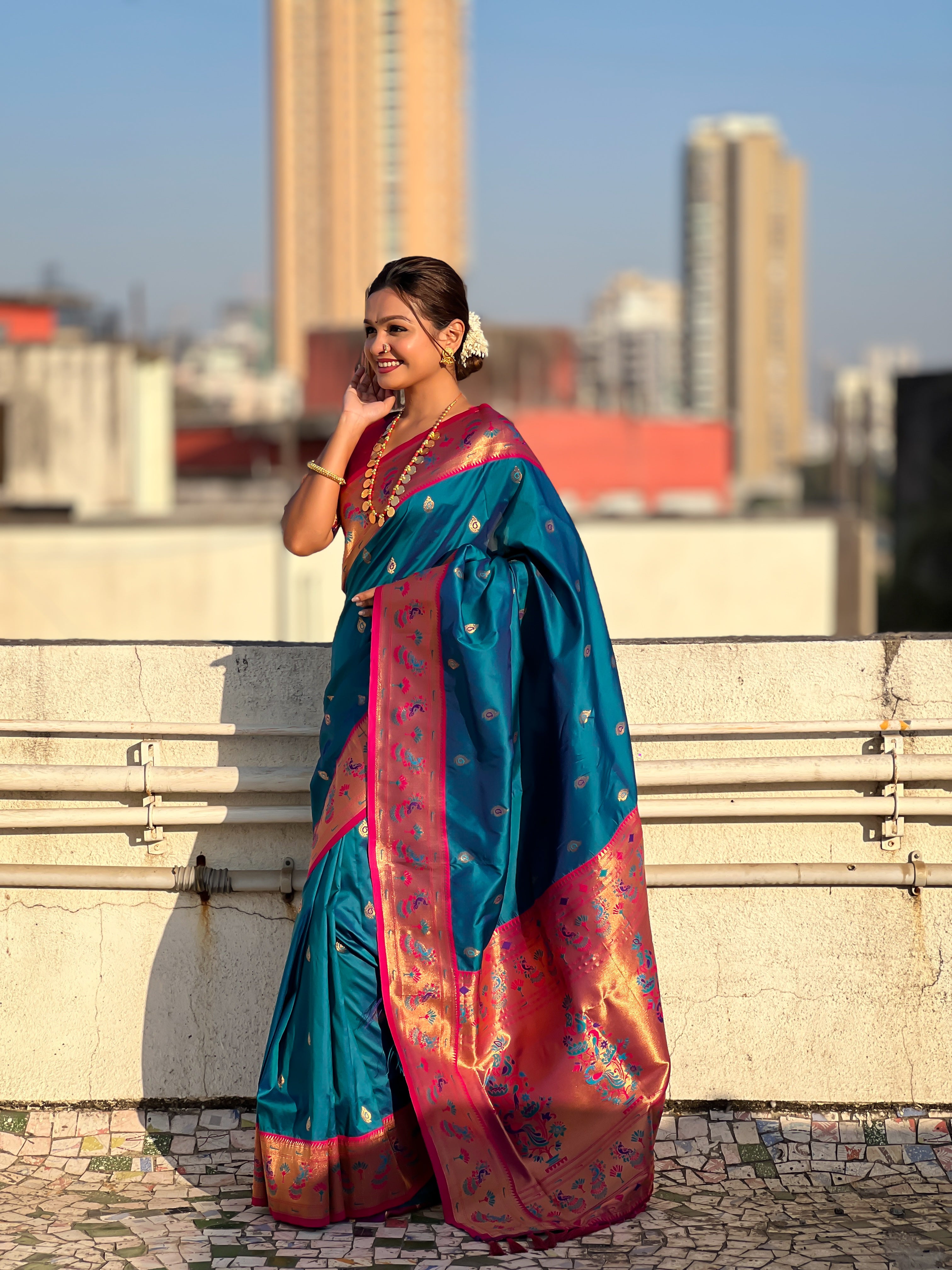 Glamorous Weaving Meenakari Designer Soft Silk Ethnic Partywear Blue Saree