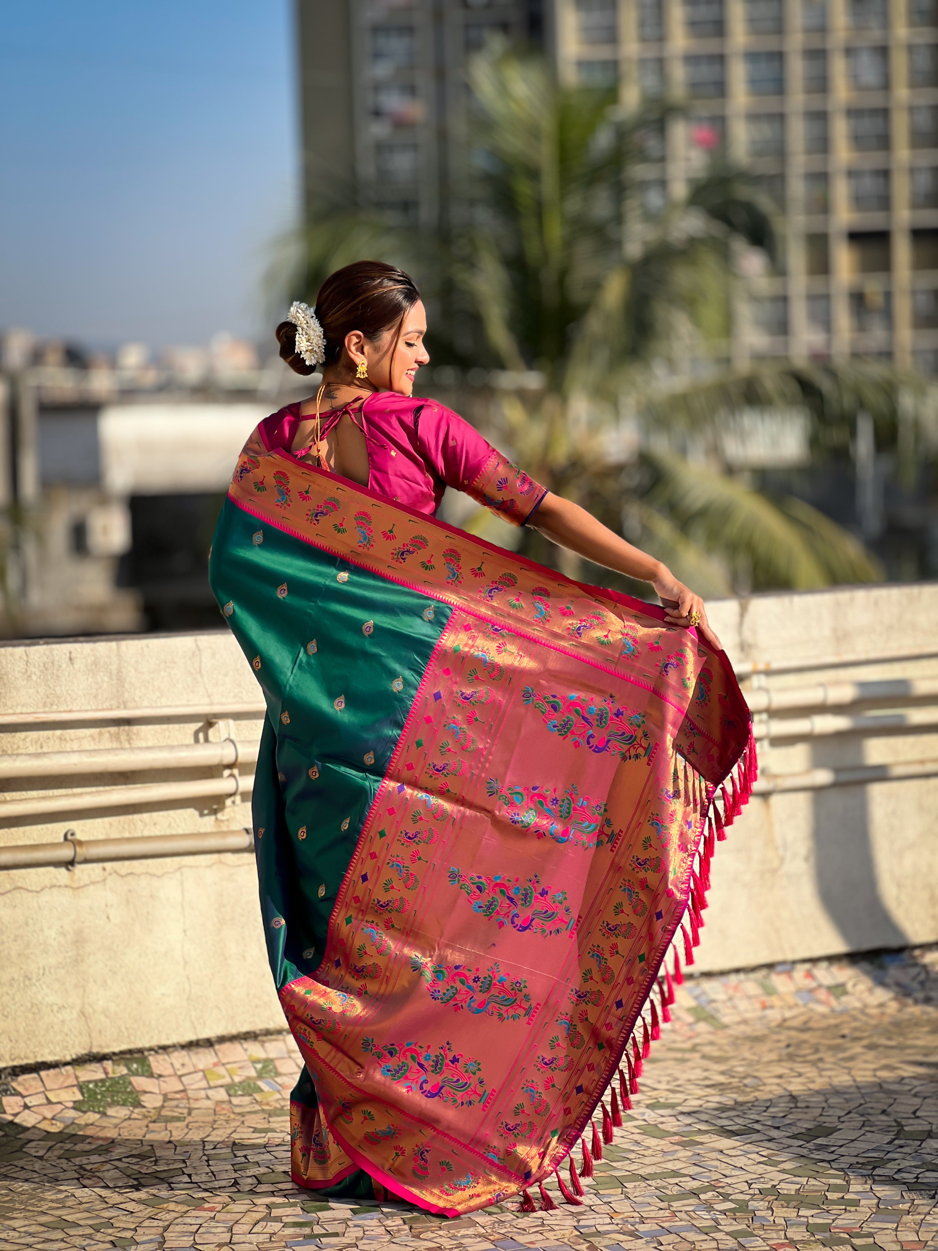 Glamorous Weaving Meenakari Designer Soft Silk Ethnic Partywear Teal Blue Saree