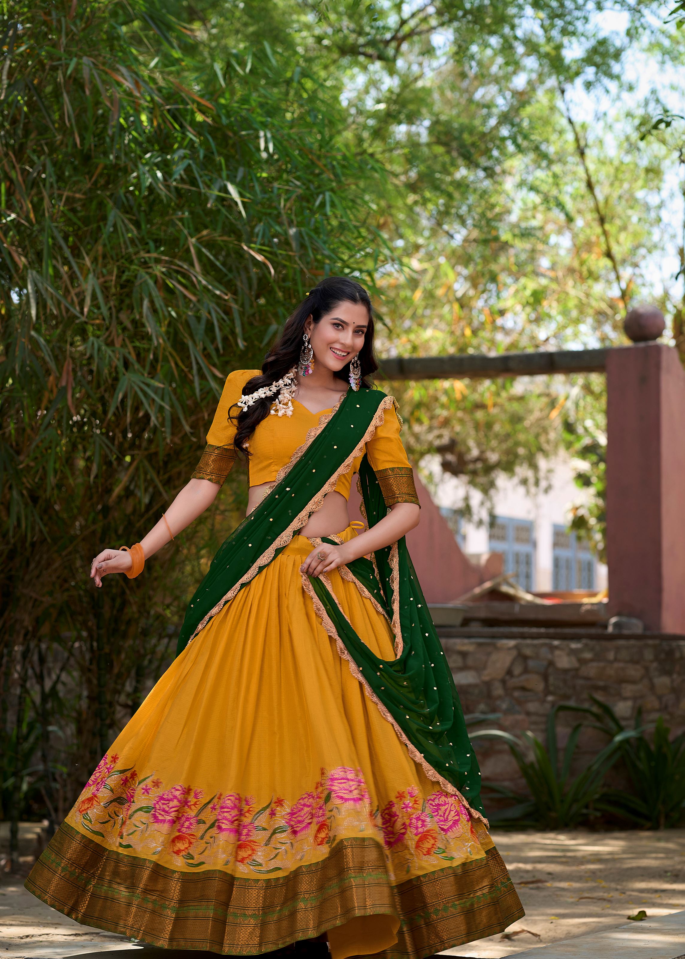Glow in Yellow  Cotton Silk Beauty with Intricate Embroidery