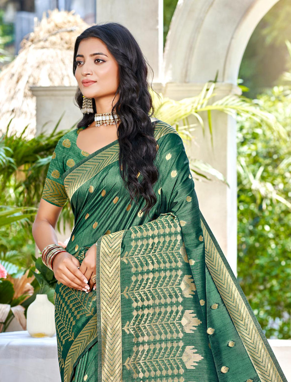 Green Assam Silk Saree With Understated Luxury and Comfort