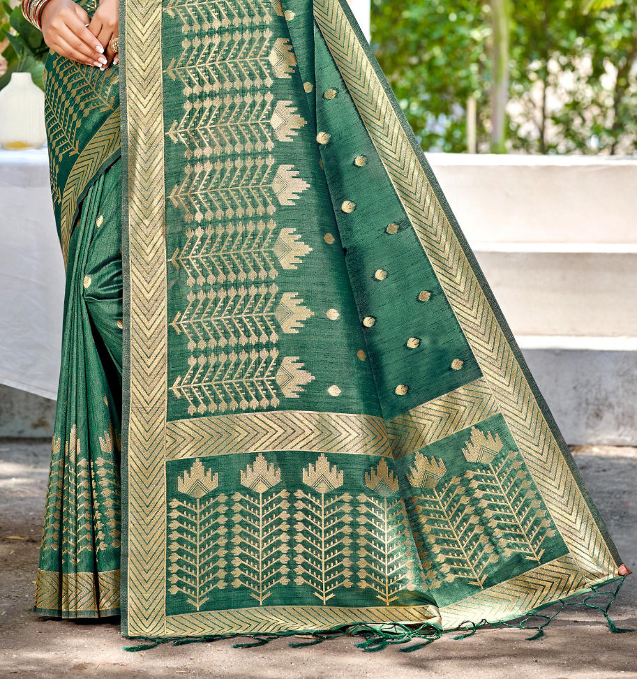 Green Assam Silk Saree With Understated Luxury and Comfort