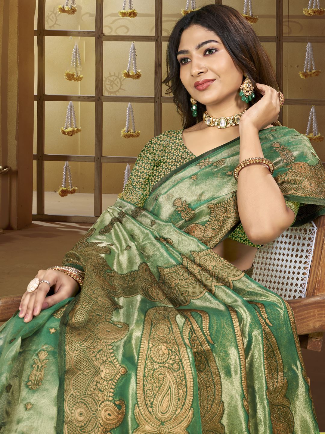 Green Color Festive Wear Silk Saree