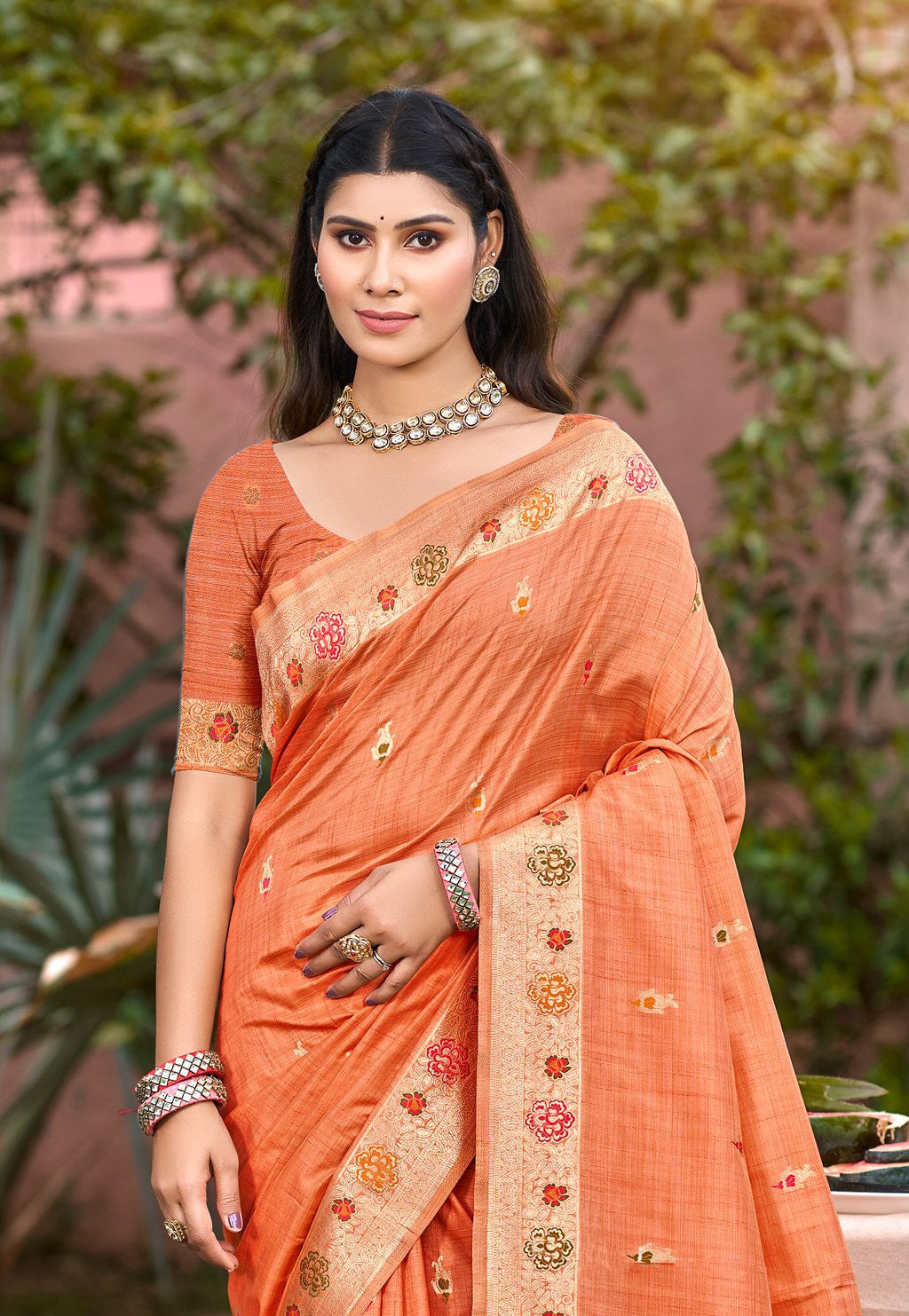 Heirloom Green Assam Silk Meenakari Festival Saree