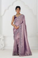 Latest Blue Pure Dola Viscouse Silk Saree With Sequins And Beads Embroidery