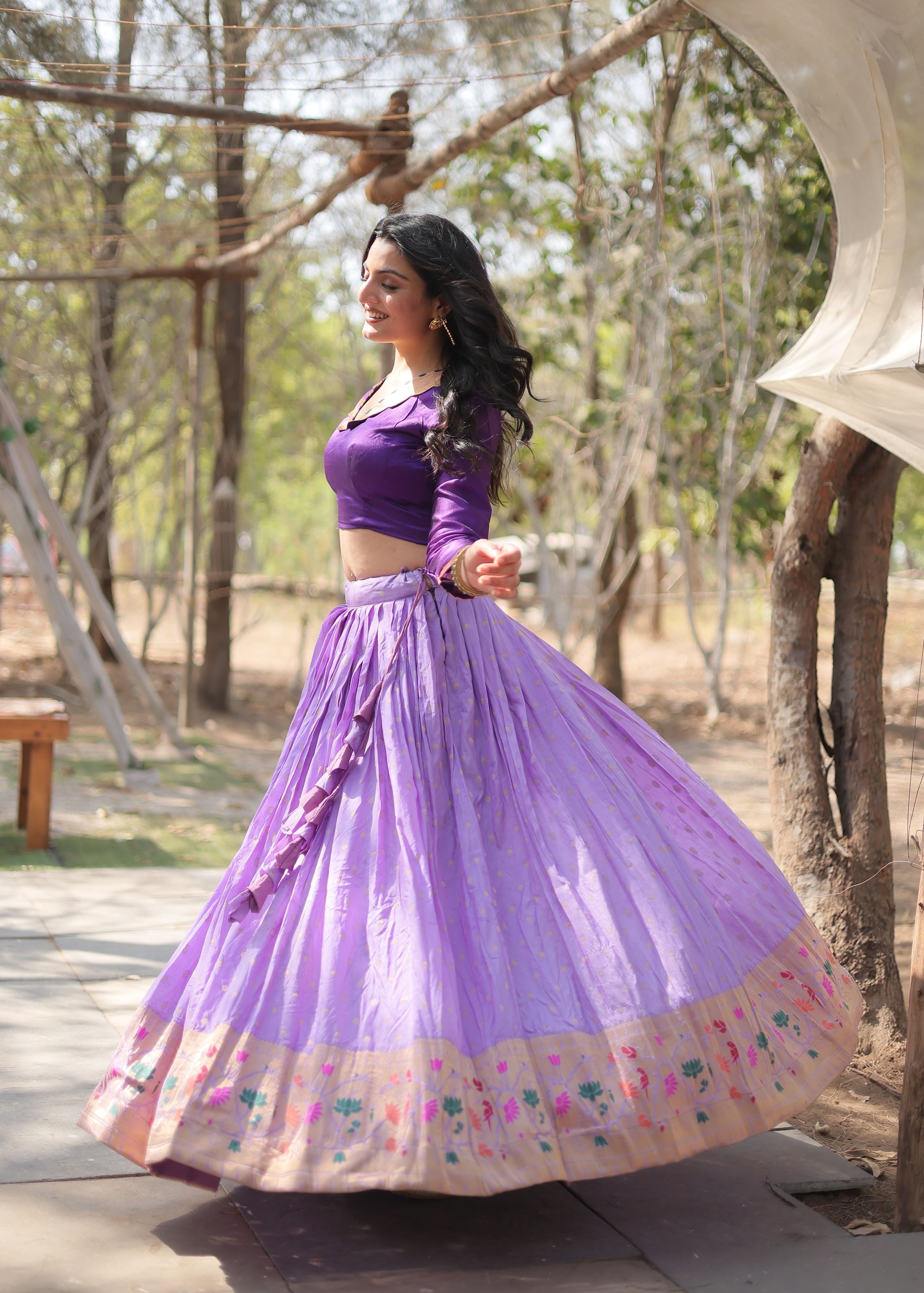 Lavender Lehenga Choli with Heavy Embroidery work