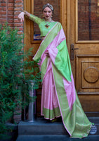 Lavender Soft Silk Saree with Jacquard Woven Work