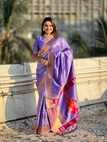 Lavender Soft Silk Woven Vitthala Designer Traditional Ethnic Saree