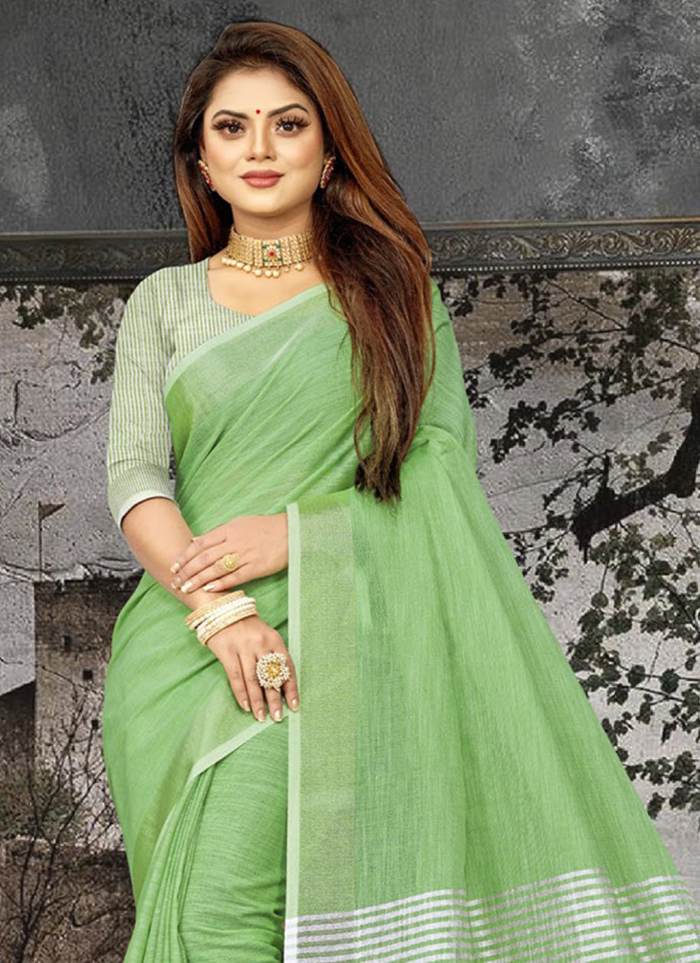 Linen Saree