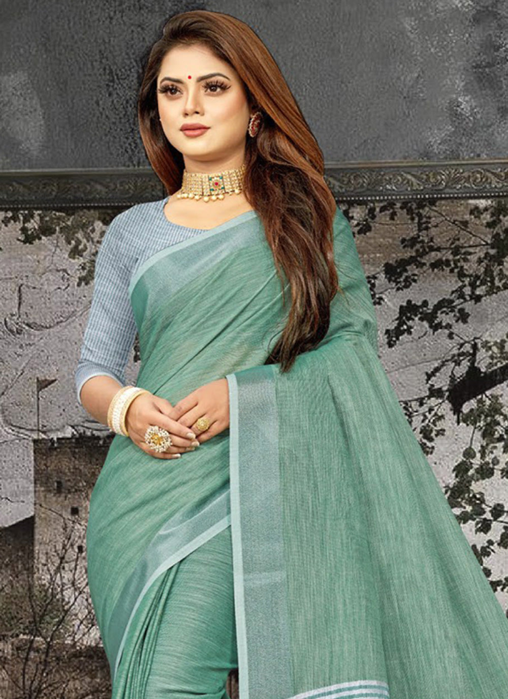 Linen Saree