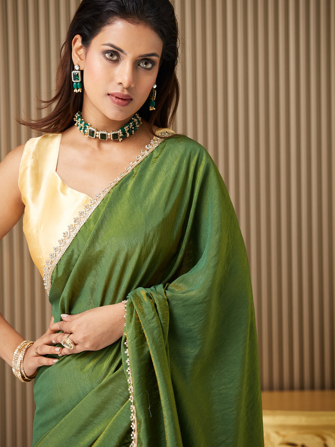 Mahendi Silk Fancy Designer Bollywood Party Saree