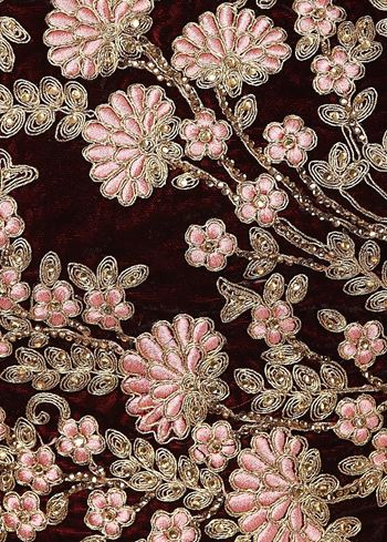 Maroon Embroidered Pure Velvet Bridal Wedding Lehenga Choli for Women