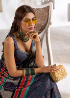 Mehendi Soft Dola Silk Saree With  Foil Print With Jacquard Woven Work