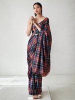 Multi Chinnon Digital Print & Lace Border Trendy Ready To Wear Saree