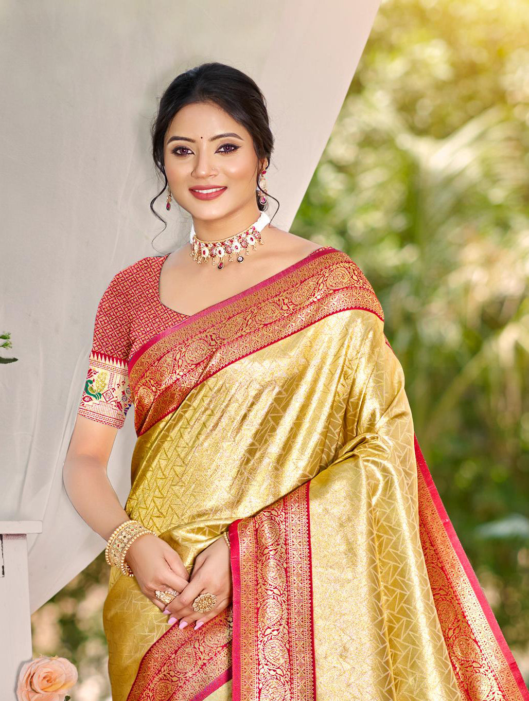 Multi Color Kanjivaram Silk Saree With Understated Luxury and Comfort