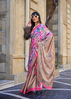 Multi Color Satin Crape Saree With Digital Print
