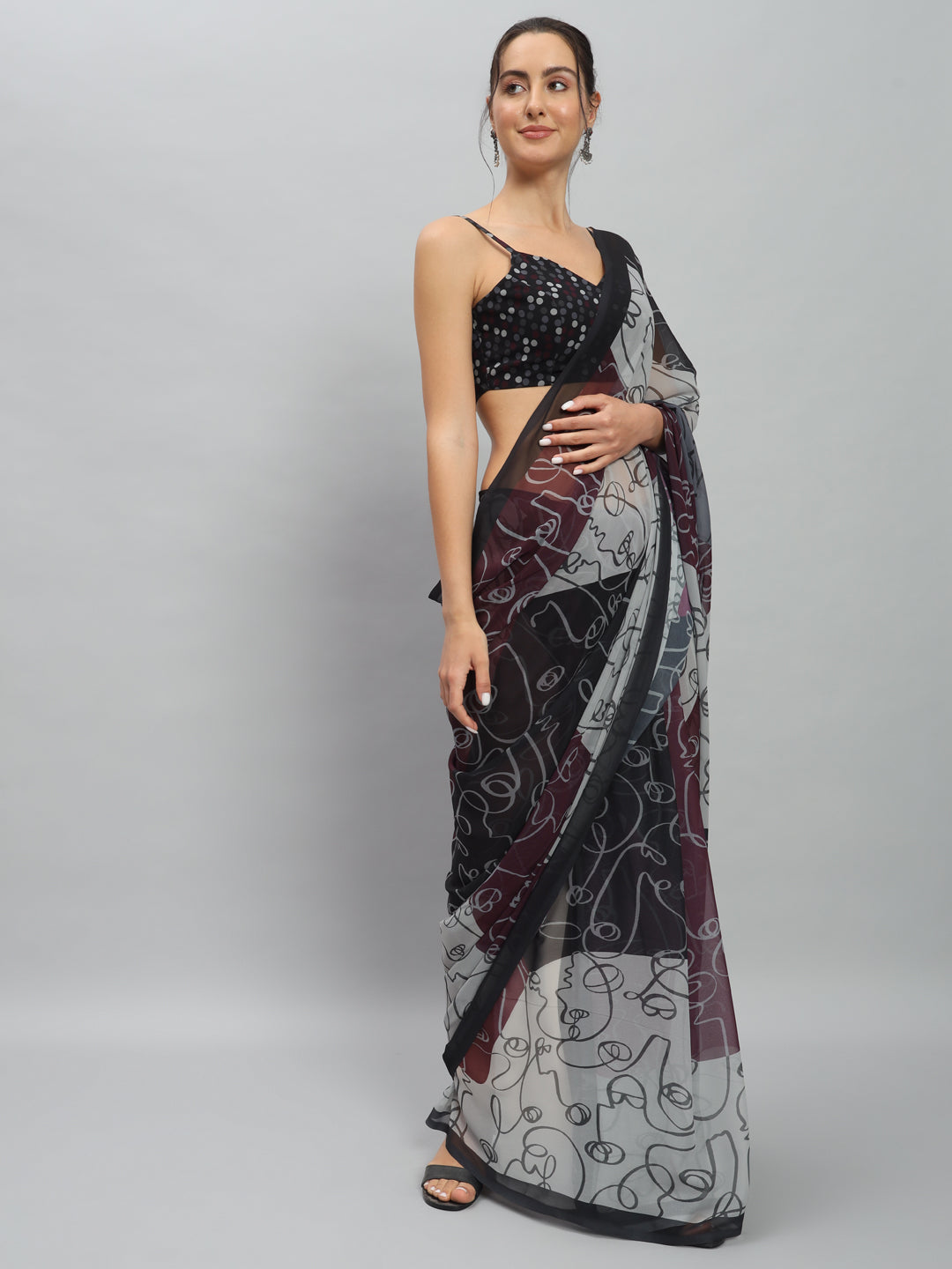 Multi Georgette Designer Printed Graceful Ethnic Saree