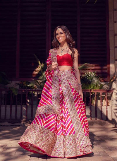 Multicolor Lehenga Choli With Embroidery Work