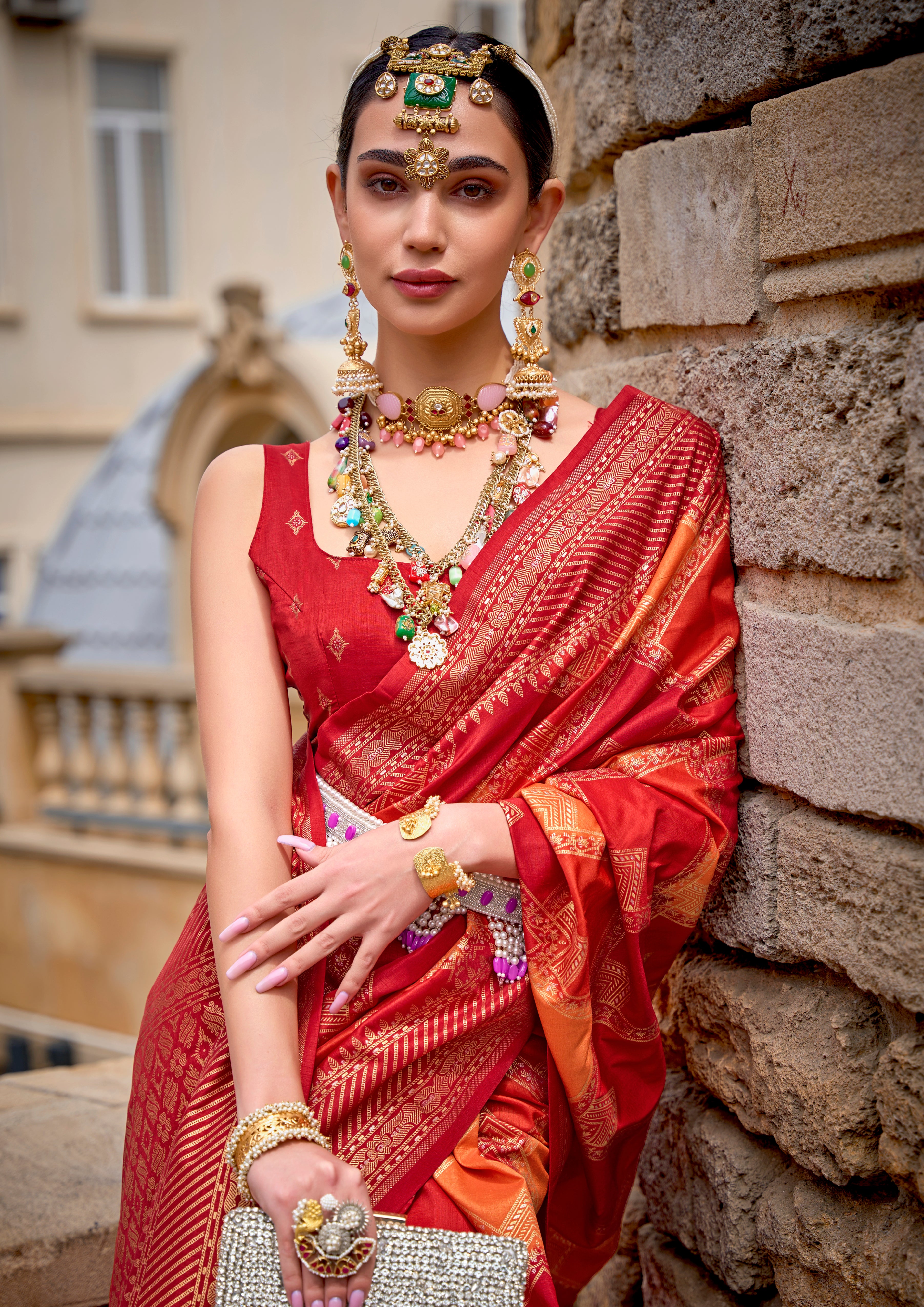 Multicolor Superior Silk Saree With Jacquard Woven