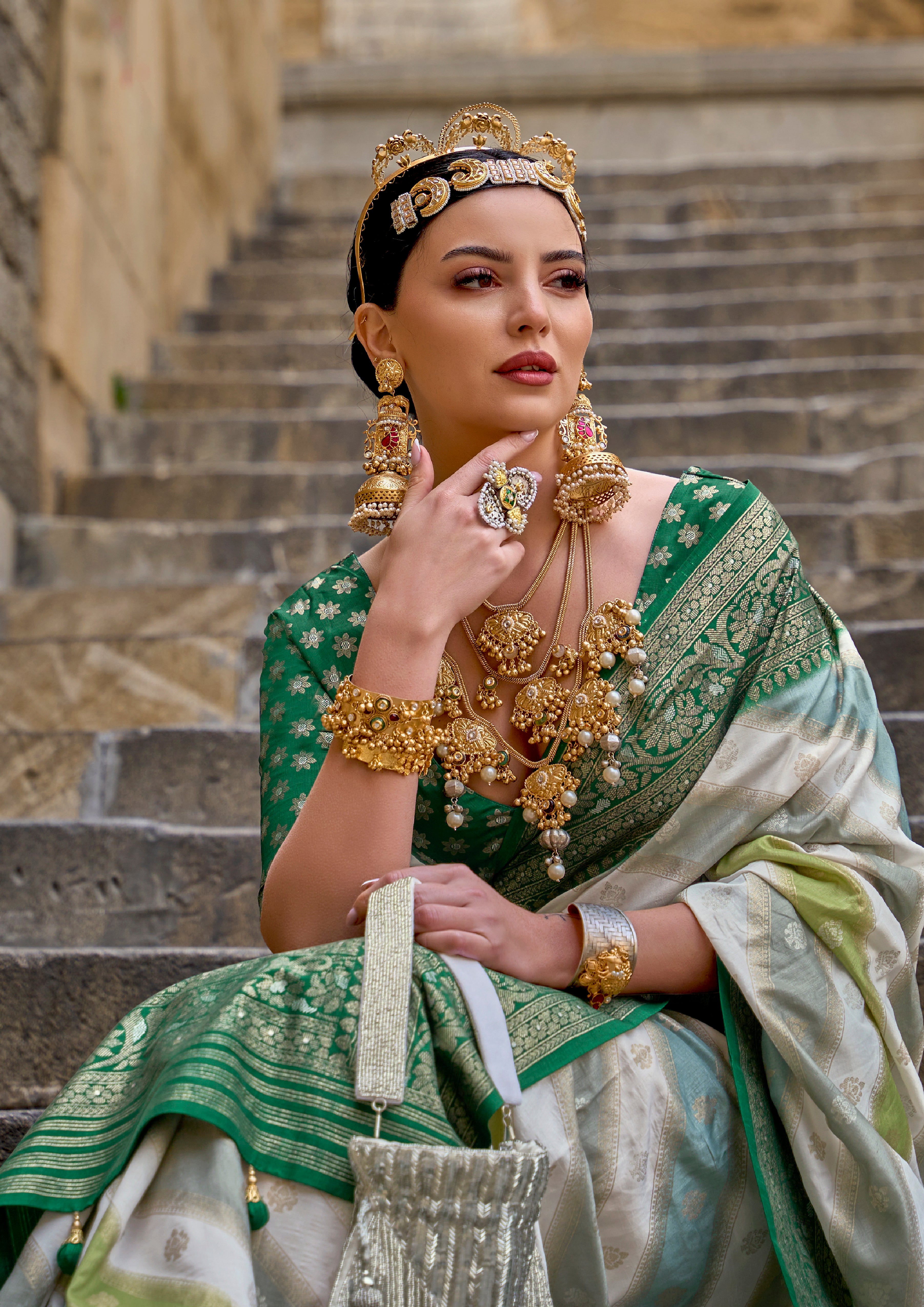 Multicolor Superior Silk Saree With Jacquard Woven