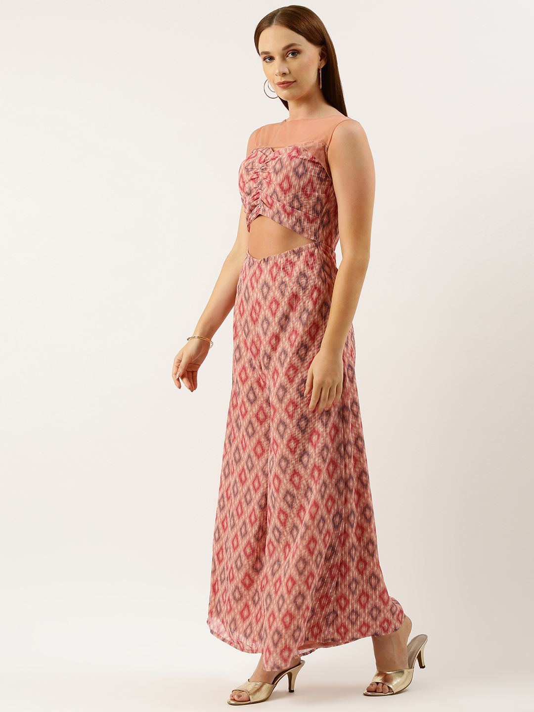 Multicolored Georgette Jumpsuits with Print with Crochat Work
